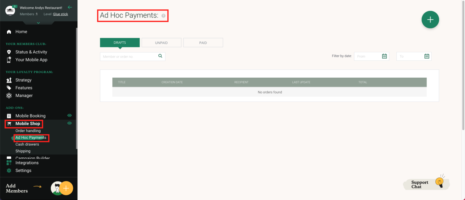 Ad Hoc Payments Glue